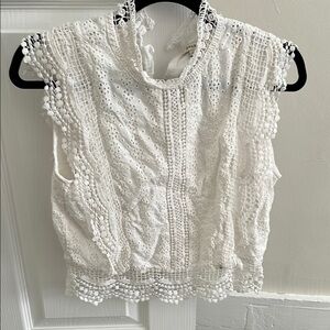 Elegant White Lace Women's Top